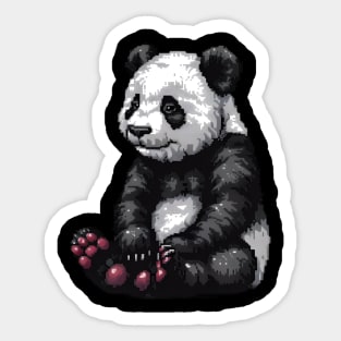 Pixelated Panda Artistry Sticker